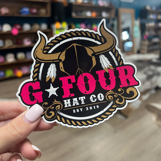 Sticker - GFOUR Circle Pink - GFOUR HAT CO.