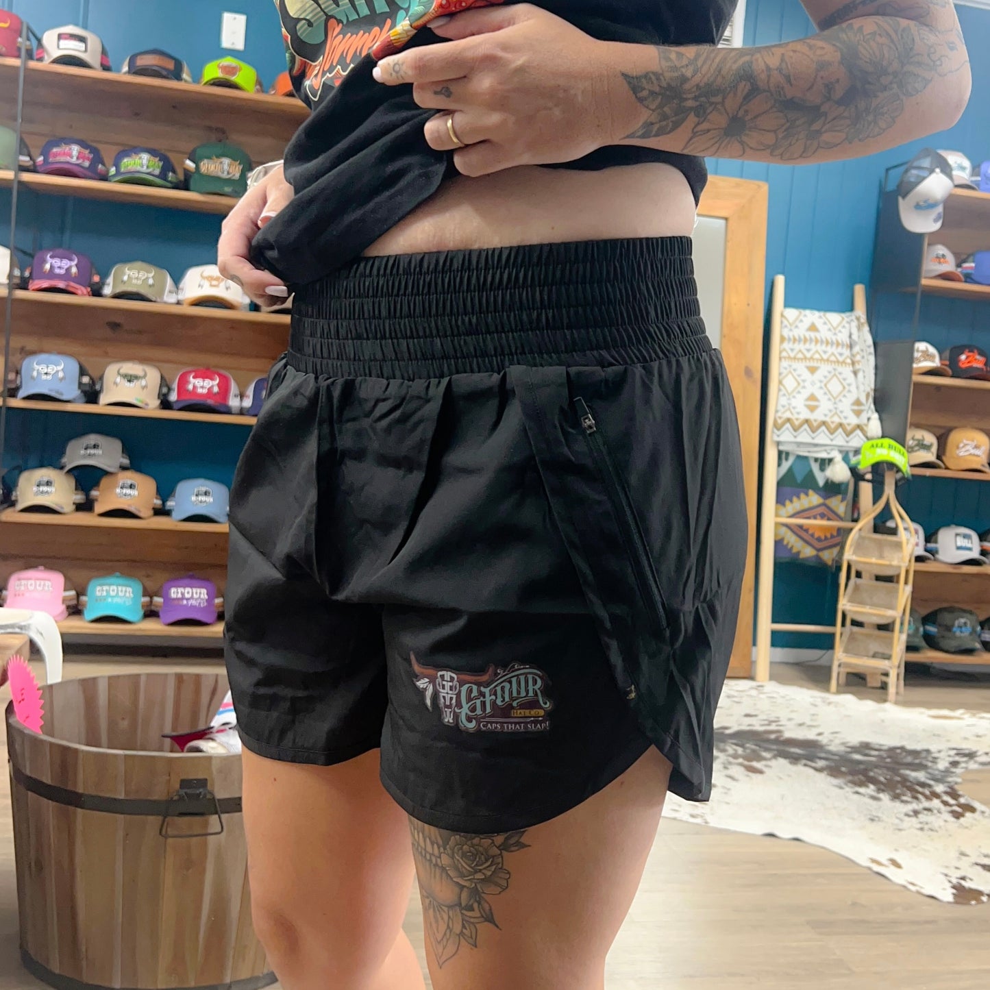 2-in-1 Active Shorts - Black - GFOUR HAT CO.