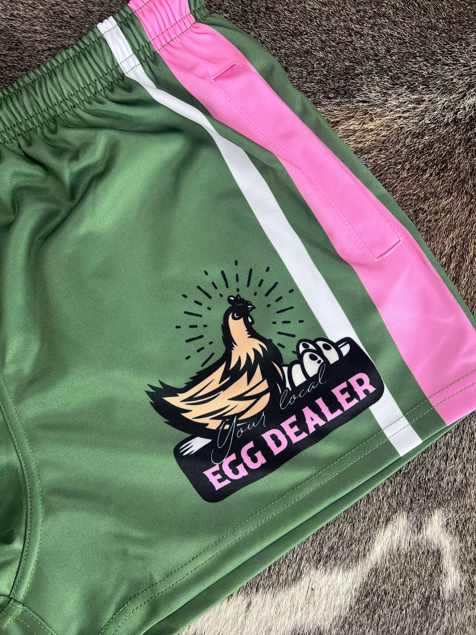 Unisex Footy Shorts - “Egg Dealer" - GFOUR HAT CO.