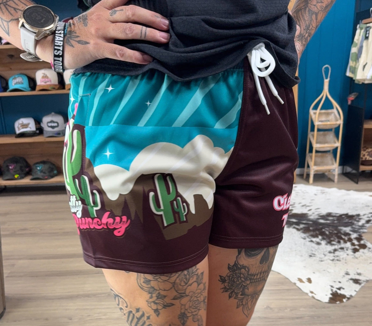 Unisex Footy Shorts - “Pretty Punchy” Devil X2