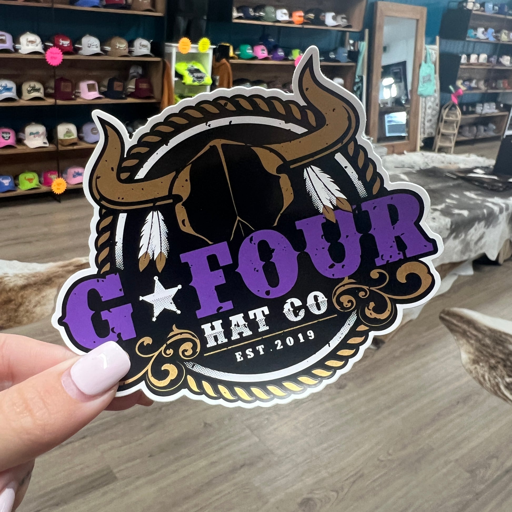 Sticker - GFOUR Circle Purple - GFOUR HAT CO.