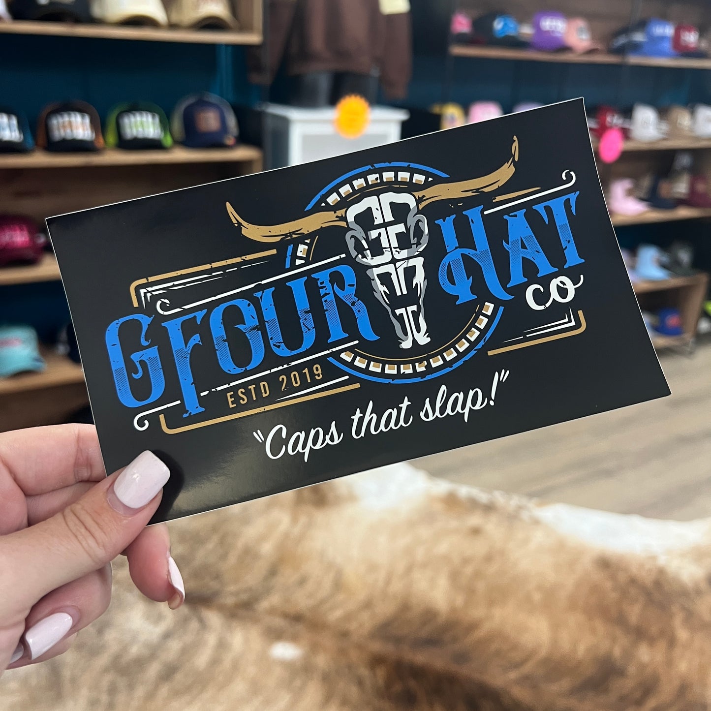 Sticker - GFOUR Blue - GFOUR HAT CO.