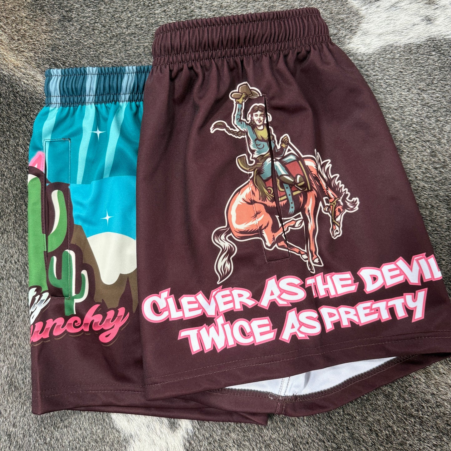 Unisex Footy Shorts - “Pretty Punchy” Devil X2