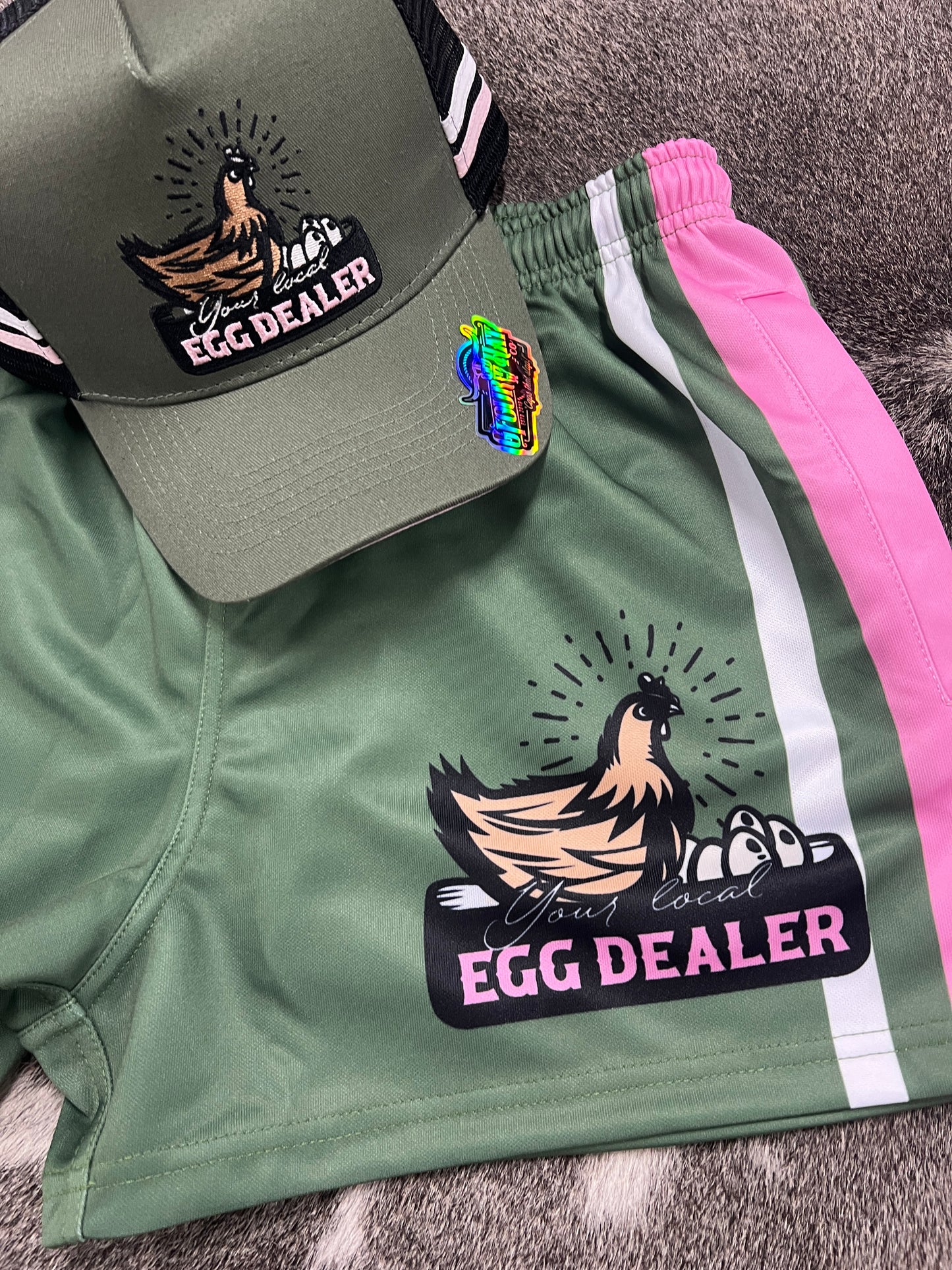 Unisex Footy Shorts - “Egg Dealer" - GFOUR HAT CO.