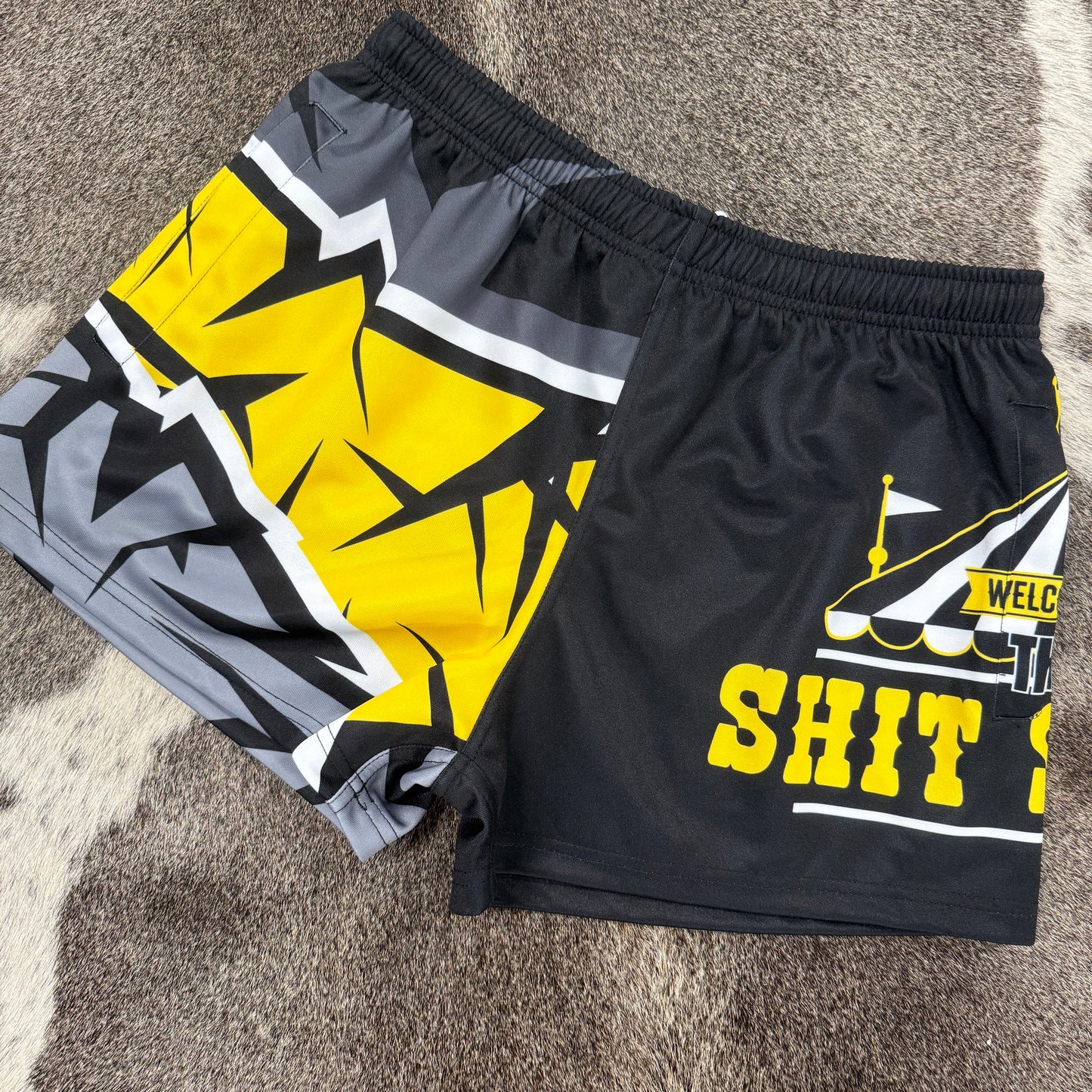 Unisex Footy Shorts - “Shit Show” Black