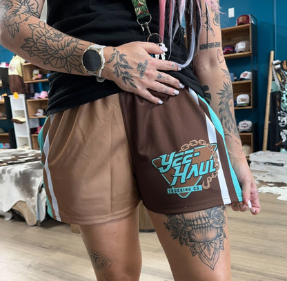 Footy Shorts - “Yee-Haul” Aqua