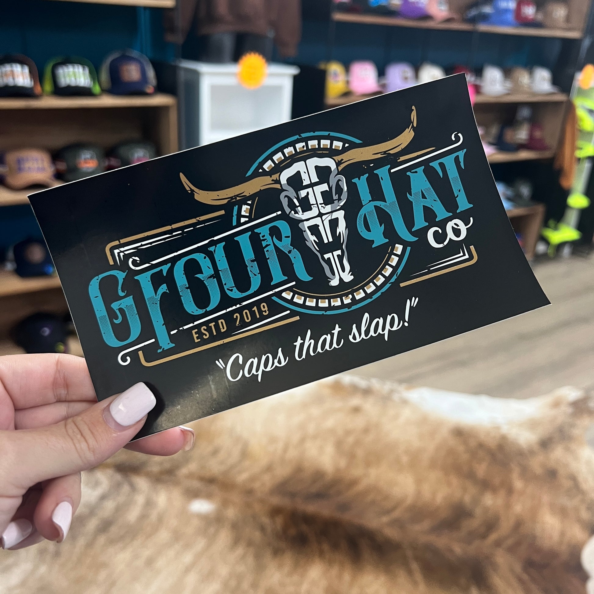 Sticker - GFOUR Aqua - GFOUR HAT CO.