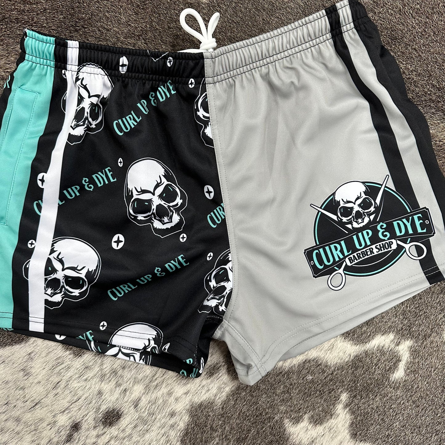 Unisex Footy Shorts - “Curl Up & Dye” - GFOUR HAT CO.