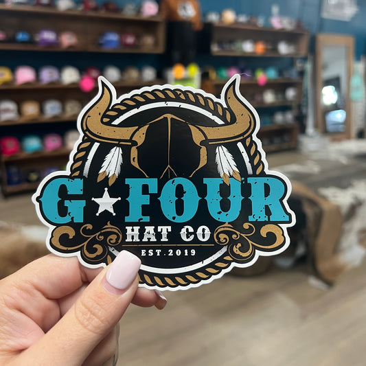 Sticker - GFOUR Circle Aqua - GFOUR HAT CO.