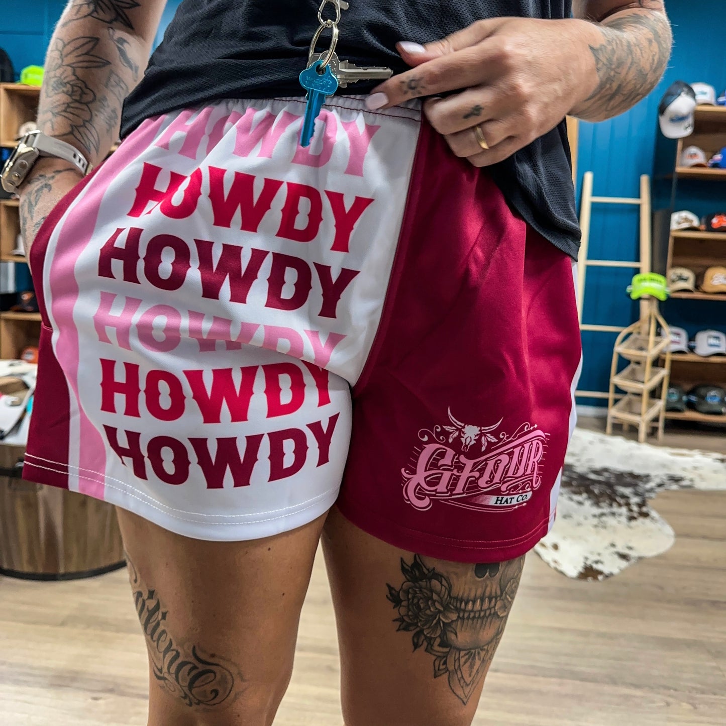 Unisex Footy Shorts - “Howdy” - GFOUR HAT CO.