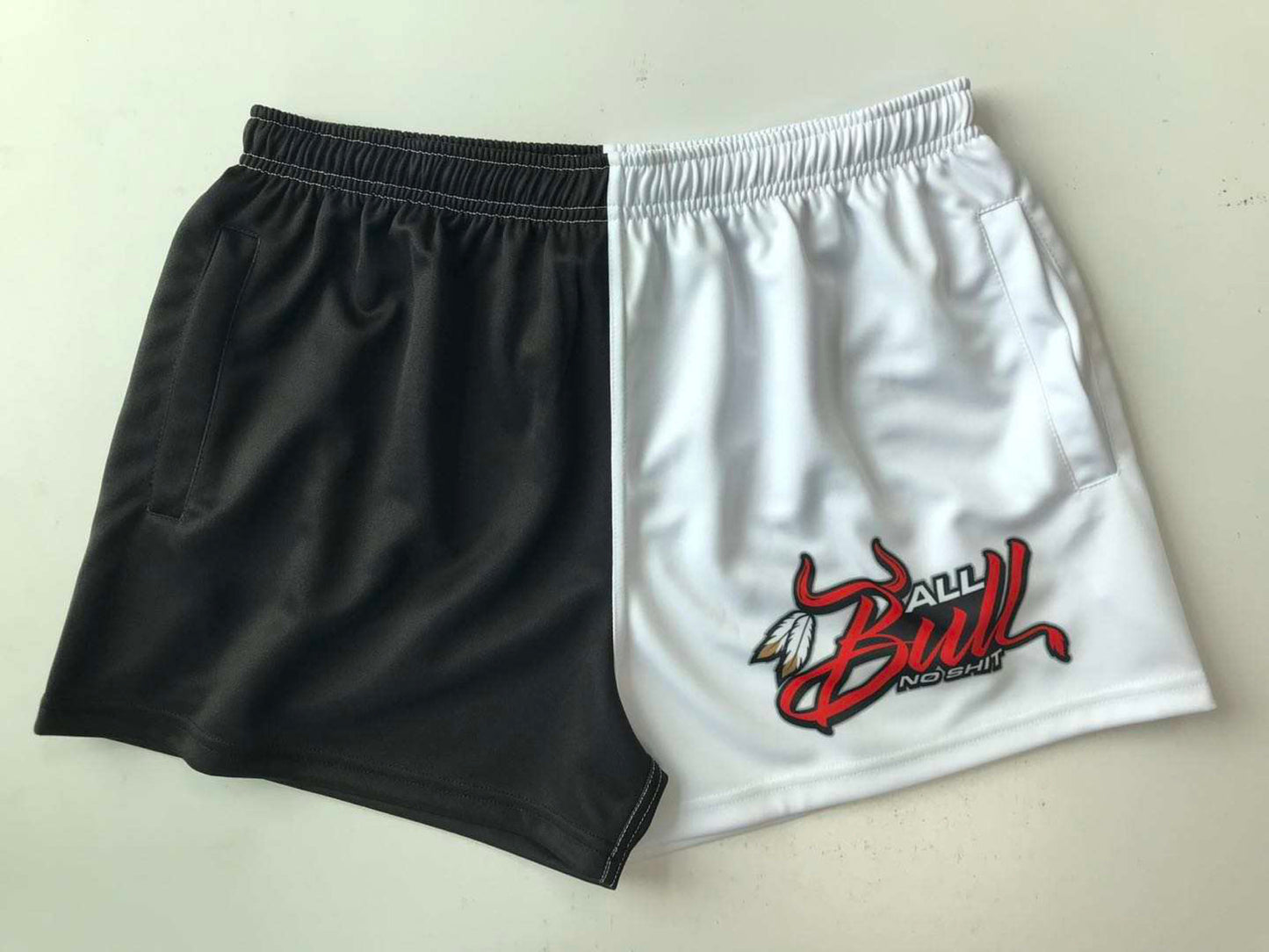 Footy Shorts - ABNS Black/White/Red
