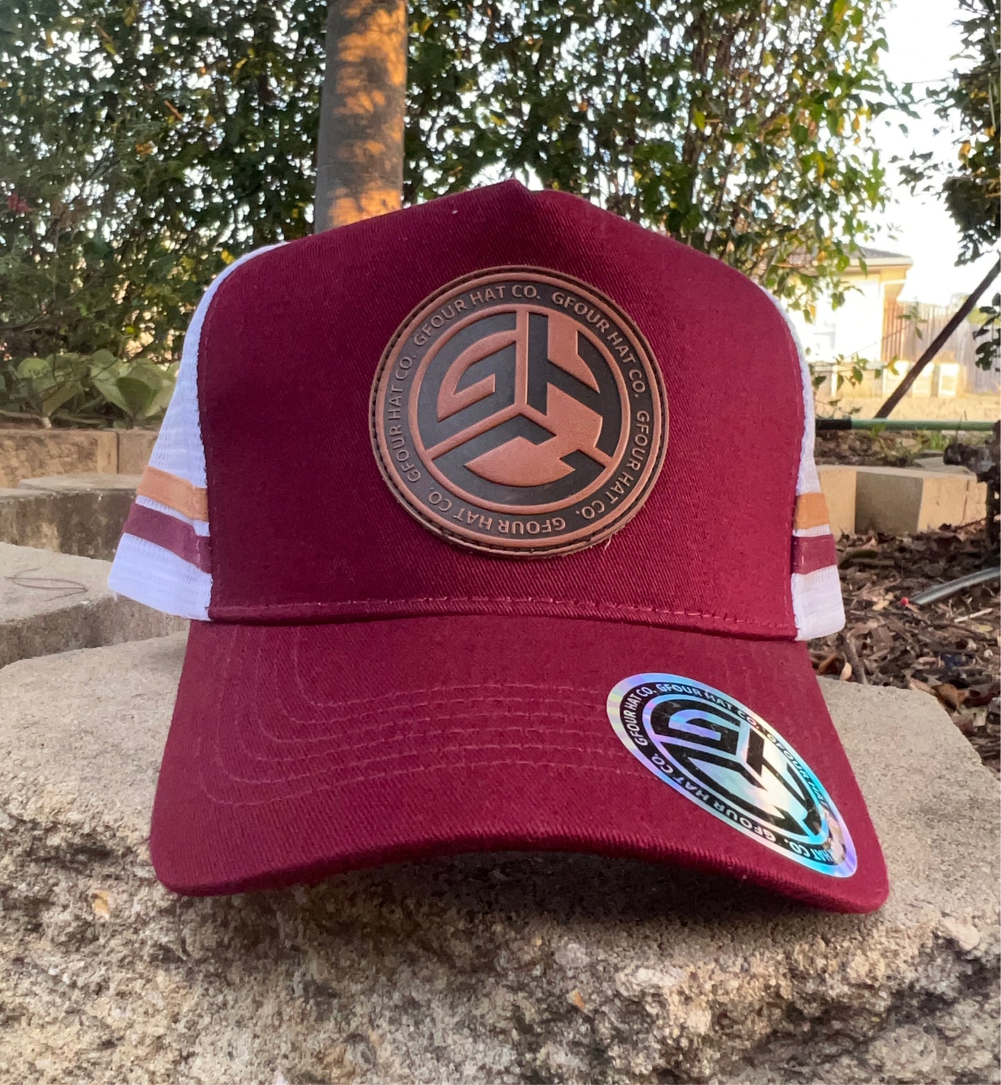 GHC Leather Patch - Maroon/White