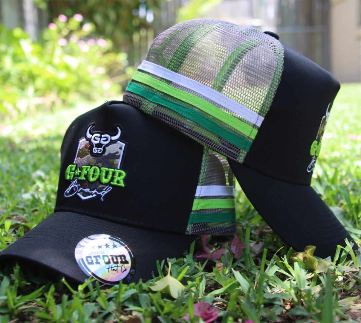 Camo Logo 2.0 - Lime - GFOUR HAT CO.