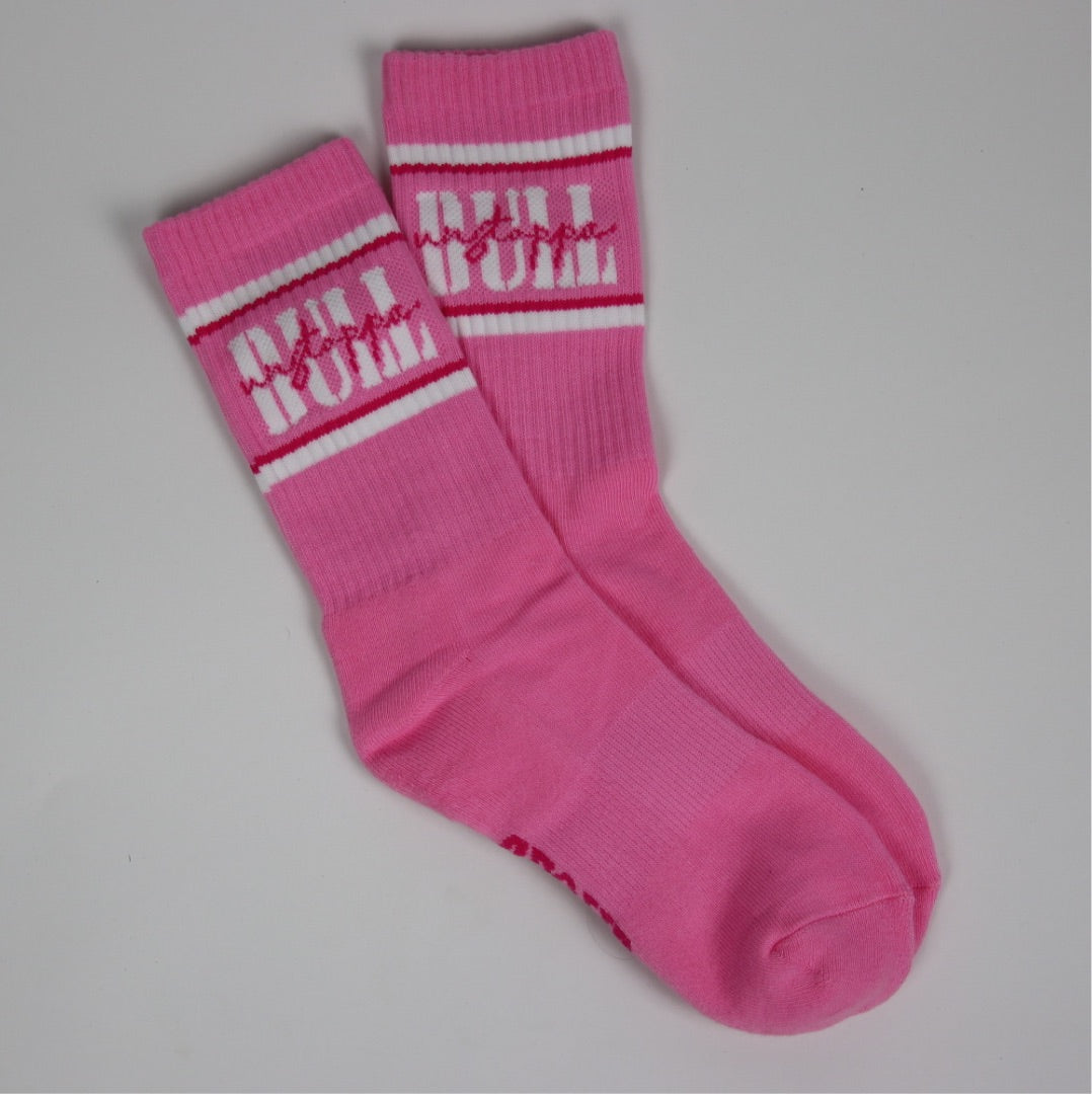 Women's "UnstoppaBULL" Crew Socks - Pink