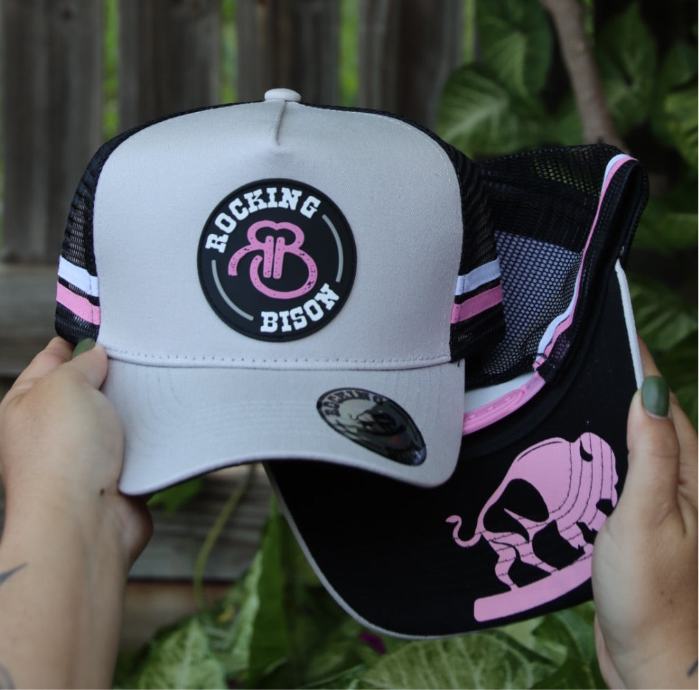 Bison PVC Patch - Grey/Pink