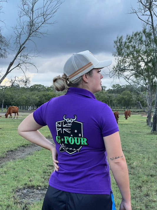 Ladies Polo - "You got PLAID" Purple/Lime